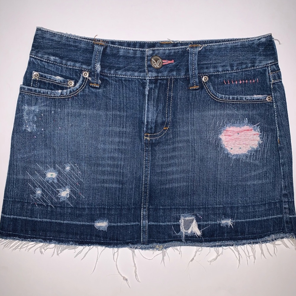 3/$25 American Eagle Distressed Denim Mini Skirt